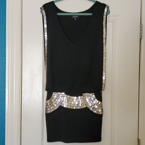 Deco style black and silver sequin tunic/mini